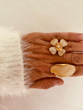 Load image into Gallery viewer, Add a touch of whimsy to your look with this playful acrylic flower ring, featuring a vibrant multi-color design and a bold floral shape. Crafted from waterproof stainless steel, it's as durable as it is stylish—and fully adjustable for a comfortable, custom fit. Perfect for adding a fun pop of color to any outfit, this trendy ring is made to shine all year round.