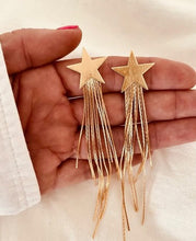 Load image into Gallery viewer, Gold Star Long Tassel Statement Earrings for Women – Trendy Drop Party Jewelry Gift