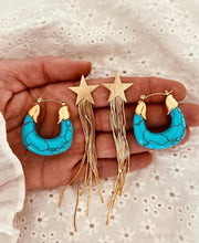 Load image into Gallery viewer, Gold Star Long Tassel Statement Earrings for Women – Trendy Drop Party Jewelry Gift