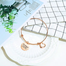 Load image into Gallery viewer, Inspire and empower with this stainless steel creative lettering "She Believed She Could So She Did" charm bangle bracelet. Designed for women and girls who embrace their inner strength, this bohemian-style bracelet features an engraved inspirational message, reminding the wearer of the power of belief and self-love. The sleek stainless steel construction ensures durability and a modern, chic aesthetic that complements any style.