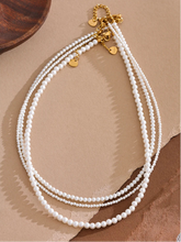 Load image into Gallery viewer, Elevate your everyday elegance with this handmade beaded necklace, featuring non-peeling imitation pearls and a durable stainless steel chain. Designed for both style and longevity, this lightweight and versatile piece adds a touch of sophistication to any outfit. Whether for casual wear or a special occasion, its timeless charm makes it a must-have accessory for any jewelry collection.