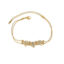 Load image into Gallery viewer, Add a touch of elegance to your look with this luxurious bracelet, featuring a heart shaped pendants inlaid with shimmering zircons. Crafted from gold-plated stainless steel, it offers both durability and timeless charm. Perfect for weddings, special occasions, or everyday sophistication, this exquisite piece makes a thoughtful and stylish gift for any woman.