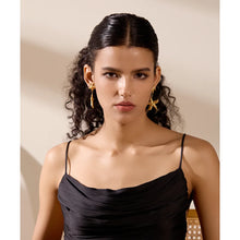 Load image into Gallery viewer, Elevate your summer style with our gold-plated stainless steel starfish dangle earrings, designed for women who love bold and beachy accessories. These high-quality earrings feature an eye-catching drop design with two charming starfish—one smaller and one larger—hanging gracefully below each other for added dimension and movement.