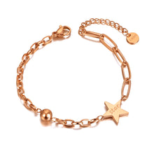 Load image into Gallery viewer, Elevate your style with this fashion stainless steel star & ball charm bracelet. Designed with bohemian-inspired chain links, this versatile jewelry set adds a playful yet elegant touch to any outfit. Perfect for women and girls, it’s ideal for parties or everyday wear, making it a must-have accessory for those who love trendy, coordinated looks.