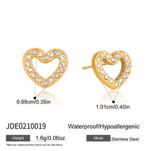 Load image into Gallery viewer, TANAKA - Crystal Heart Stud Earrings