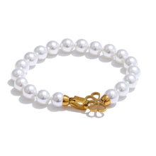 Load image into Gallery viewer, Handmade Simulated Pearl Bead Bracelet – Stainless Steel Jewelry Gift