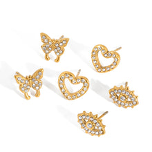 Load image into Gallery viewer, TANAKA - Crystal Heart Stud Earrings