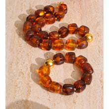 Load image into Gallery viewer, Add a pop of color and personality to your look with this handmade acrylic bead bracelet, featuring a stunning mix of green, beige, pink, and amber tones. Crafted from durable stainless steel and fully waterproof, it’s made to shine with you every day. The bold square beads and modern chain design create a playful yet elegant look that stands out effortlessly. Perfect for stacking, gifting, or wearing solo, this bracelet brings a touch of fun, color, and sophistication to any outfit.