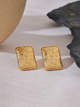 Load image into Gallery viewer, Elevate your style with these trendy stainless steel square stud earrings, adorned with delicate bulb stars and dots for a playful yet elegant touch. Finished with 18K PVD plating, they offer a brilliant shine and are hypoallergenic, ensuring comfort for sensitive ears. Perfectly blending charm and versatility, these earrings are ideal for everyday wear or as a thoughtful gift for someone special.