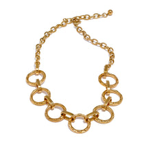 Load image into Gallery viewer, Make a bold style statement with this trendy metal round links chain necklace, featuring oversized, notched links that create a striking and modern look. Crafted from high-quality stainless steel, this necklace is designed to be both waterproof and durable, ensuring it maintains its shine through everyday wear. Its unique, individualistic design makes it the perfect accessory for those who love to stand out with distinctive, fashion-forward pieces.