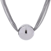 Load image into Gallery viewer, Make a bold statement with this trendy layered overlay chain necklace, featuring a sleek round ball pendant for a modern touch. Crafted from durable stainless steel, this waterproof design offers both style and versatility, perfect for any occasion. Its layered look adds depth and sophistication, making it an eye-catching accessory for those who love personalized, fashion-forward jewelry.