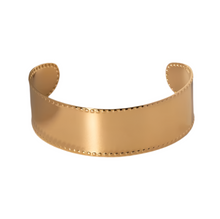 Load image into Gallery viewer, Sleek, modern, and effortlessly stylish, this wide-face open bangle is a must-have accessory for any jewelry collection. Crafted from high-quality stainless steel, it’s waterproof, durable, and designed for all-day comfort. With its smooth, minimalist design, this bracelet adds a touch of elegance to any outfit—perfect for everyday wear or as a thoughtful gift!