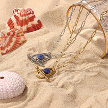 Load image into Gallery viewer, This circle hollow pendant necklace is made out of 18K gold plated stainless steel and it is adorned with cubic zirconia. It is a perfect piece for an elegant occasion outfit. The necklace has a size adjustable chain with a lobster clasp.