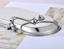 Load image into Gallery viewer, Titanium Stainless Steel Mosaic Crytal Flower Charm Bracelets For Girls Rose Gold Adjustable Chain Link Bracelet