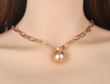 Load image into Gallery viewer, Hiphop/Rock Titanium Stainless Steel Round Ball Pendant Necklaces For Women Trendy Sweater Chian 22" Long Necklace