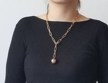 Load image into Gallery viewer, Hiphop/Rock Titanium Stainless Steel Round Ball Pendant Necklaces For Women Trendy Sweater Chian 22" Long Necklace
