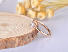 Load image into Gallery viewer, Classic Rose Gold Color Cubic Zirconia Engagement Ring Jewelry Stainless Steel Wedding Rings For Women Anneau R18021