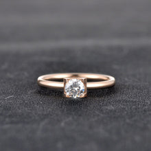 Load image into Gallery viewer, Classic Rose Gold Color Cubic Zirconia Engagement Ring Jewelry Stainless Steel Wedding Rings For Women Anneau R18021