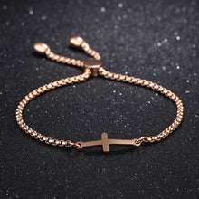 Load image into Gallery viewer, Simple Student Cross Bracelet Friendship Lettering Jewelry Birthday Gifts Can Be Adjusted Length
