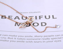 Load image into Gallery viewer, Trendy AAA CZ Crystal Three-dimensional Bowknot Necklace Stainless Steel Wedding Neckalce Jewelry For Women Gifts