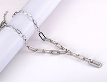 Load image into Gallery viewer, Hiphop/Rock Titanium Stainless Steel Geometry Clay Crystal Pendant Necklace For Women Trendy Chain & Link Necklace