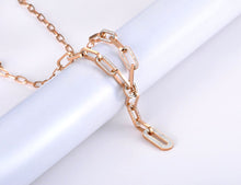Load image into Gallery viewer, Hiphop/Rock Titanium Stainless Steel Geometry Clay Crystal Pendant Necklace For Women Trendy Chain & Link Necklace