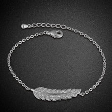 Load image into Gallery viewer, Original Style Rose Gold Pave Setting Cubic Zircon Feather Bracelets Luxury Romantic Charms Bracelet Jewelry Gift
