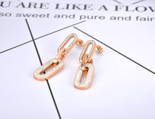 Load image into Gallery viewer, Fashion Original Design Titanium Steel Geometry Thick Chain Earrings Bohemia CZ Crystal Party Jewelry For Women