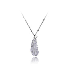 Load image into Gallery viewer, Rose Gold Titanium Stainless Steel Feather Charm Choker Necklaces Bohemia CZ Crystal Pendant Necklace For Women
