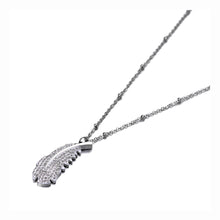 Load image into Gallery viewer, Lokaer Rose Gold Titanium Stainless Steel Feather Charm Choker Necklaces Bohemia CZ Crystal Pendant Necklace For Women