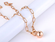 Load image into Gallery viewer, Hiphop/Rock Titanium Stainless Steel Round Ball Pendant Necklaces For Women Trendy Sweater Chian 22" Long Necklace