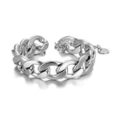 Load image into Gallery viewer, Bracelet is made of stainless steel and comes in three colours: rose gold, gold and silver. The bracelet is three times gold plated. The chain is very thick and heavy so the bracelet is a perfect statement piece for your evening and daily outfits. The length is adjustable