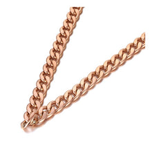 Load image into Gallery viewer, Stainless steel necklace comes in a rose gold, gold and silver colour. It is made of a thick chain with big links. Due to its thickness it is a statement necklace that do not need any additional accessory around your neck. The necklace is perfect for daily and night outfits. It has lobster clasp.