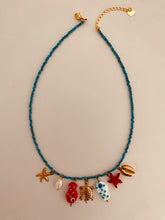 Load image into Gallery viewer, NAHAL - Freshwater and stone pearls handmade necklace with summer inspired charms (Copy)
