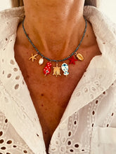 Load image into Gallery viewer, NAHAL - Freshwater and stone pearls handmade necklace with summer inspired charms (Copy)
