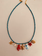 Load image into Gallery viewer, NAHAL - Freshwater and stone pearls handmade necklace with summer inspired charms (Copy)
