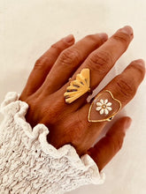 Load image into Gallery viewer, Vintage stainless steel waterproof flower bohemian women&#39;s adjustable ring
