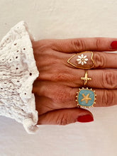 Load image into Gallery viewer, Vintage stainless steel waterproof flower bohemian women&#39;s adjustable ring
