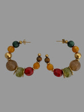 Load image into Gallery viewer, NYX - Resin Bead Chain C-Shape Huggie Earrings for Women | Stainless Steel Handmade French Style
