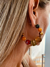 Load image into Gallery viewer, NYX - Resin Bead Chain C-Shape Huggie Earrings for Women | Stainless Steel Handmade French Style
