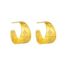 Load image into Gallery viewer, These unique earrings showcase an artistic blend of bohemian charm with a playful design, featuring a banana-shaped water drop element and diagonal circular accents, adorned with shimmering zircons. The intricate long eyelash details add texture and flair, making these earrings a true statement piece. Perfect for adding a touch of creativity and sparkle to any look, these earrings are ideal for those who love bold, eye-catching jewelry.
