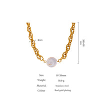 Load image into Gallery viewer, KERSEY - Yhpup New Stainless Steel Jewelry for Women Fashion Natural Pearl Chain Necklace joyería acero inoxidable mujer Anniversary Gift
