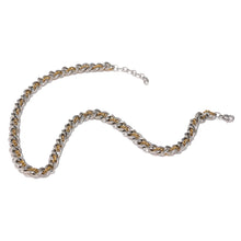 Load image into Gallery viewer, This chain necklace is made of stainless steel. It is made as a combination of silver and gold chain which makes it very interesting and wearable. It is a perfect piece for an everyday outfit as it can be easily combined due to dual colours. The necklace has a size adjustable chain with a lobster clasp.&nbsp;
