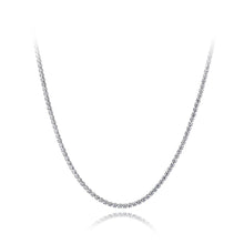 Load image into Gallery viewer, This beautiful tennis necklace is made of stainless steel and comes in three colours: rose gold, gold and silver. It is adorned with cubic zirconia which gives the necklace divine sparkling effect. This necklace is a perfect piece for an elegant occasion outfit. It has a size adjustable chain with a lobster clasp.&nbsp;
