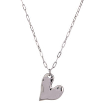 Load image into Gallery viewer, This simple stainless steel necklace comes in a gold and silver colour. It is adorned with a nice and delicate pendant in a shape of a heart. Irregular heart shape and its rugged surface gives this necklace a special touch. The necklace can be combined for any evening as well as for daily outfits. It has lobster clasp and adjustable chain.
