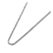 Load image into Gallery viewer, This beautiful tennis necklace is made of stainless steel and comes in three colours: rose gold, gold and silver. It is adorned with cubic zirconia which gives the necklace divine sparkling effect. This necklace is a perfect piece for an elegant occasion outfit. It has a size adjustable chain with a lobster clasp.&nbsp;
