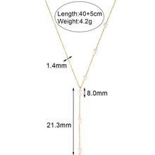 Load image into Gallery viewer, VALINI - Holiday Beach Style Y Shaped Natural Freshwater Pearl Chain Necklace For Woman Stainless Steel Tassel Chain Sexy Body Jewelry
