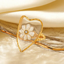 Load image into Gallery viewer, Vintage stainless steel waterproof flower bohemian women&#39;s adjustable ring
