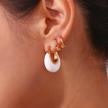 Load image into Gallery viewer, VANITY - Multiple Colors New Year Jewellery Acrylic White Clear Green Burgundy Small Round Fat  Stainless Steel Hoop Earrings For Women
