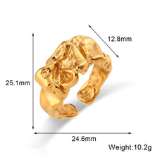 Load image into Gallery viewer, VARNU - 2023 New In Abstract Artistic Irregular Design Open Size Index Gold Plated Rings For Women Tarnish Free Stainless Steel Jewelry
